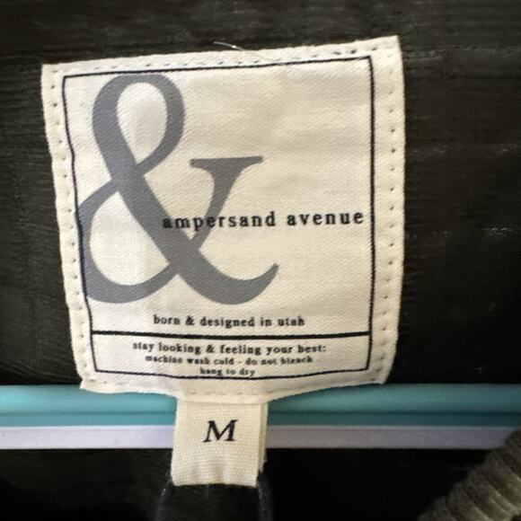 Ampersand Avenue Quilted Pullover Hoodie Size Medium Olive Fall NWT Oversized - Picture 4 of 13